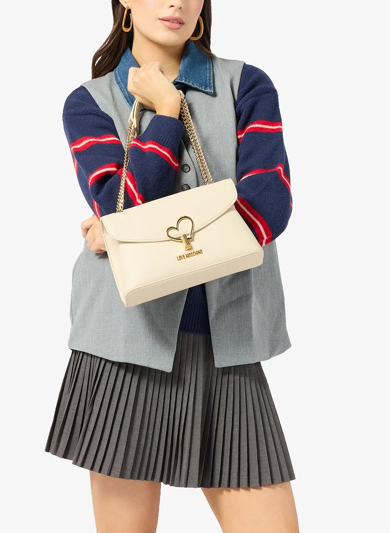 Love Moschino  Heart Turnlock PU Crossbody Bag for Women | Best Price UAE